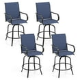 thumbnail image 1 of Gymax Outdoor Swivel Bar Stool Set of 4 w/Breathable Fabric and Heavy Duty Metal Frame Navy, 1 of 8