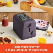 bella 2-Slice Toaster, 6 Setting Shade Control with Reheat, Cancel, Bagel & Defrost Buttons, Removable Crumb Tray, Anti Jam & Auto Shutoff, Plum