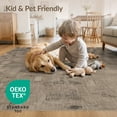 thumbnail image 4 of ODIKA 4'x6' Taupe Abstract Geometric Impasto Natural Washable Area Rug Modern Patchwork Mosaic With Distressed Vintage Textural for Dorm Room, Small Living Stain Resistant Low Profile, Easy Care, 4 of 7