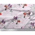 thumbnail image 2 of Soimoi Moss Georgette Fabric Snowman,Santa & Tree Christmas Print Fabric by the Yard 42 Inch Wide, 2 of 3
