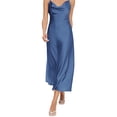 thumbnail image 3 of Laklulu Vestido largo de cóctel con escote en V y tirantes para mujer, vestido de fiesta para invitados a la boda, vestido formal de noche para cóctel, azul, XXL, 3 of 6