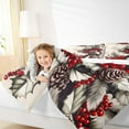 thumbnail image 4 of jejeloiu Rustic Pine Cone Christmas Red Berry Tropical Plant Leaves Twin Comforter Set,Reversible Lightweight Room Decor,2pcs, 4 of 8