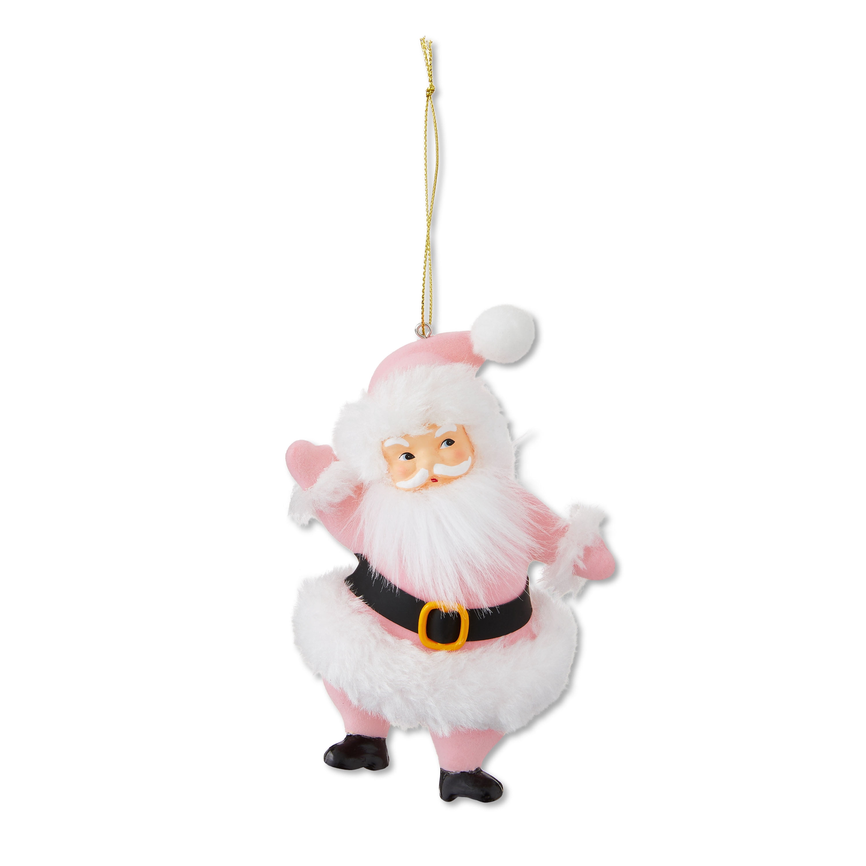 Mr. Christmas 5-inch Flocked Dancing Santa Ornament, Teal