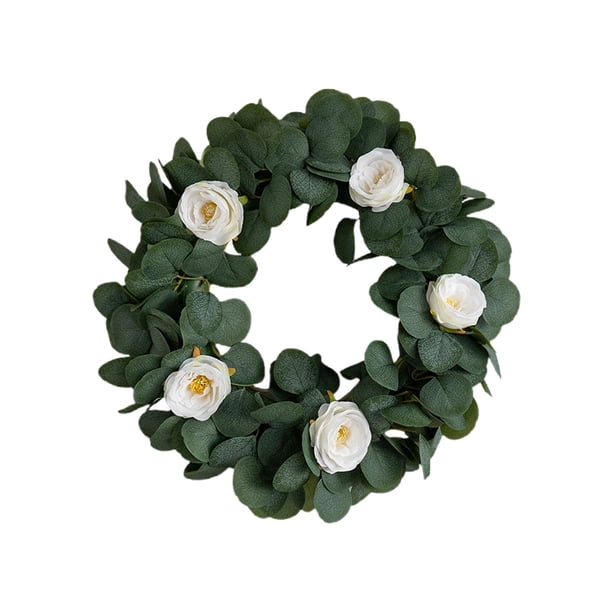 Guirnalda de flores de rosas de hojas artificiales Muebles para el hogar | Decoración colgante de gabinete | Accesorio de telón de fondo de fotografía de bodas | Decoración de vegetación duradera