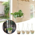 thumbnail image 4 of Natural Rattan Hanging Planter Basket - Boho Indoor/Outdoor Holder for Home Garden Decor, 4 of 5
