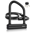 thumbnail image 1 of Candado en U antirrobo para bicicleta NDakter, resistente, con cable de 6 pies, 1 of 7