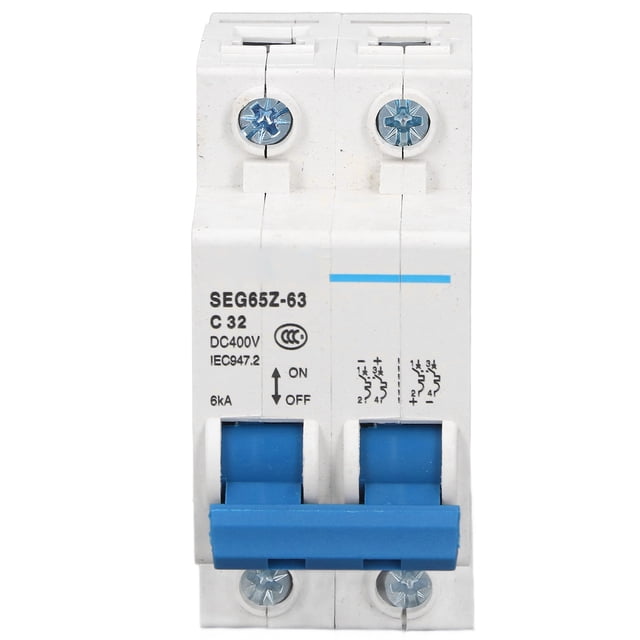 2P Circuit Breaker DC Miniature Circuit Breaker PV Air Circuit Breaker 6KA 400V For Solar PV System Panels Grid ABS