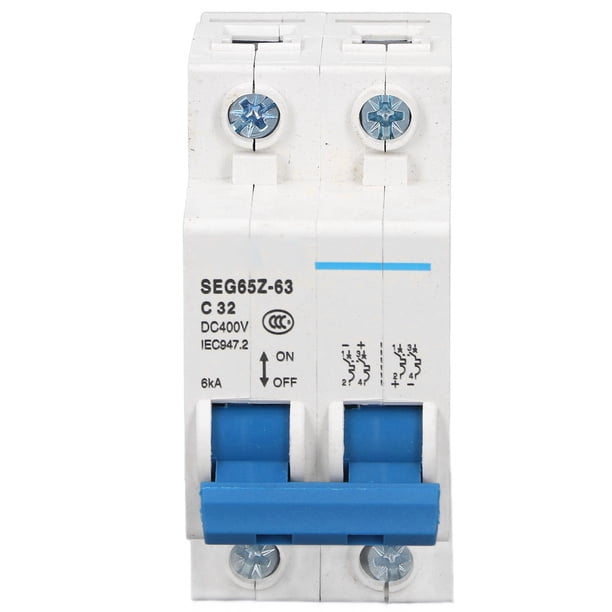 Disyuntor miniatura de CC 2P 6KA 400 V Interruptor de aire para paneles de sistema solar fotovoltaico Red C32 32 A