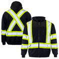 thumbnail image 5 of JORESTECH Hi-Vis Safety Full-Zip Hoodie, Two-Toned, ANSI Class 3 (Black, XL), 5 of 7