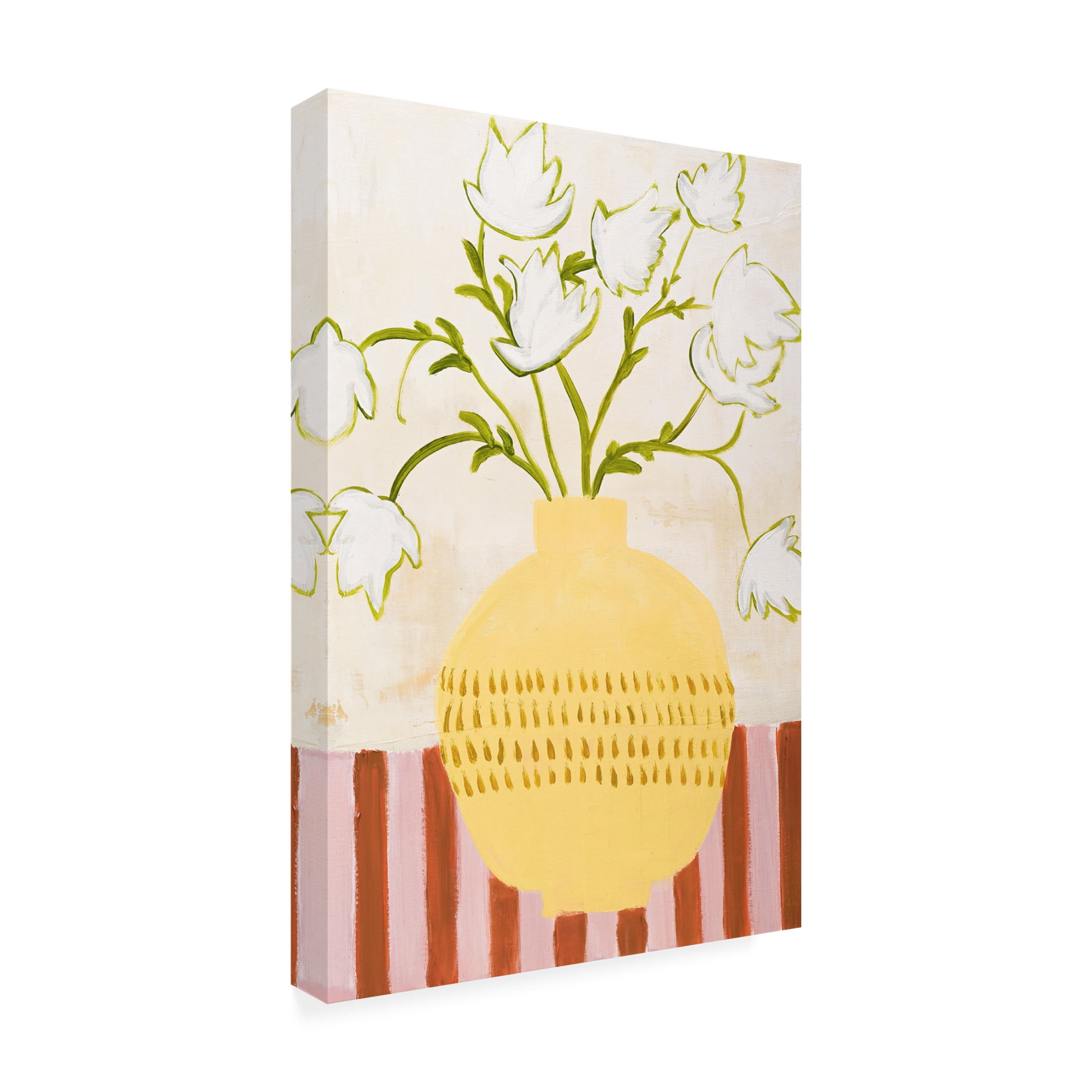 Canvas Wall Art - Design Fabrikken 'Yellow Vase' Wall Art for Living Room, Bedroom, or Office Décor by Trademark Fine Art - 30 x 47 Inches