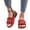 Red, variant on Metal Buckle Thick Bottom Fringed Beach Slippers Women's Orthopedic Wedge Sandals