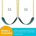 thumbnail image 6 of Jungle Gym Kingdom Swing Set Outdoor Swing and Chain Set, 2 Pack, Green, 6 of 9