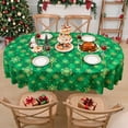 thumbnail image 3 of Christmas Tablecloth 60×84 Inch Gold Snowflake Oval Table Cloth Buffalo Plaid Holiday Tablecloth, Waterproof Winter Xmas Table Cover for Party Picnic Dinner, Christmas Decor, Green, 3 of 7