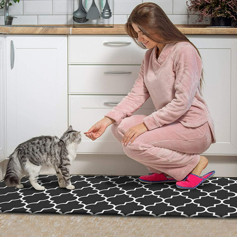 WISELIFE Kitchen Mat Cushioned Anti-Fatigue Rug,17.3x 28,Non Slip  Waterproof Kitchen Rugs Heavy Duty PVC Ergonomic Comfort Mat for Floor  Home