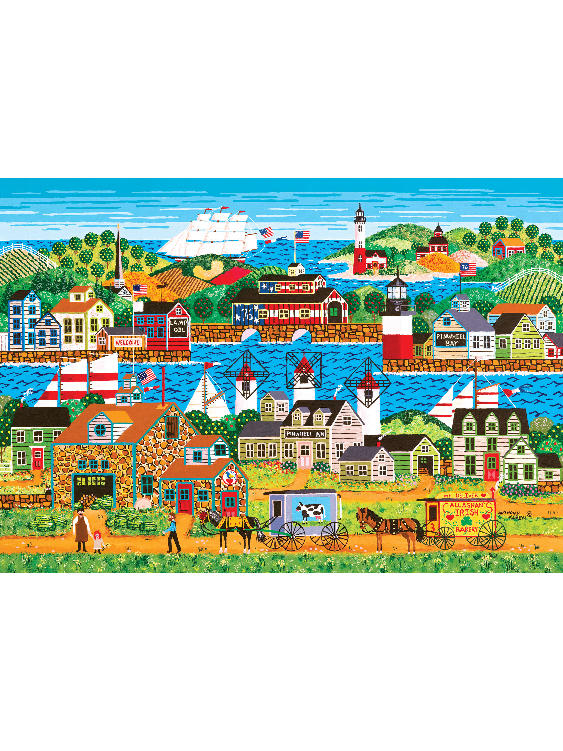 RoseArt Colorluxe 500-Piece Pinwheel Bay Adult Jigsaw Puzzle