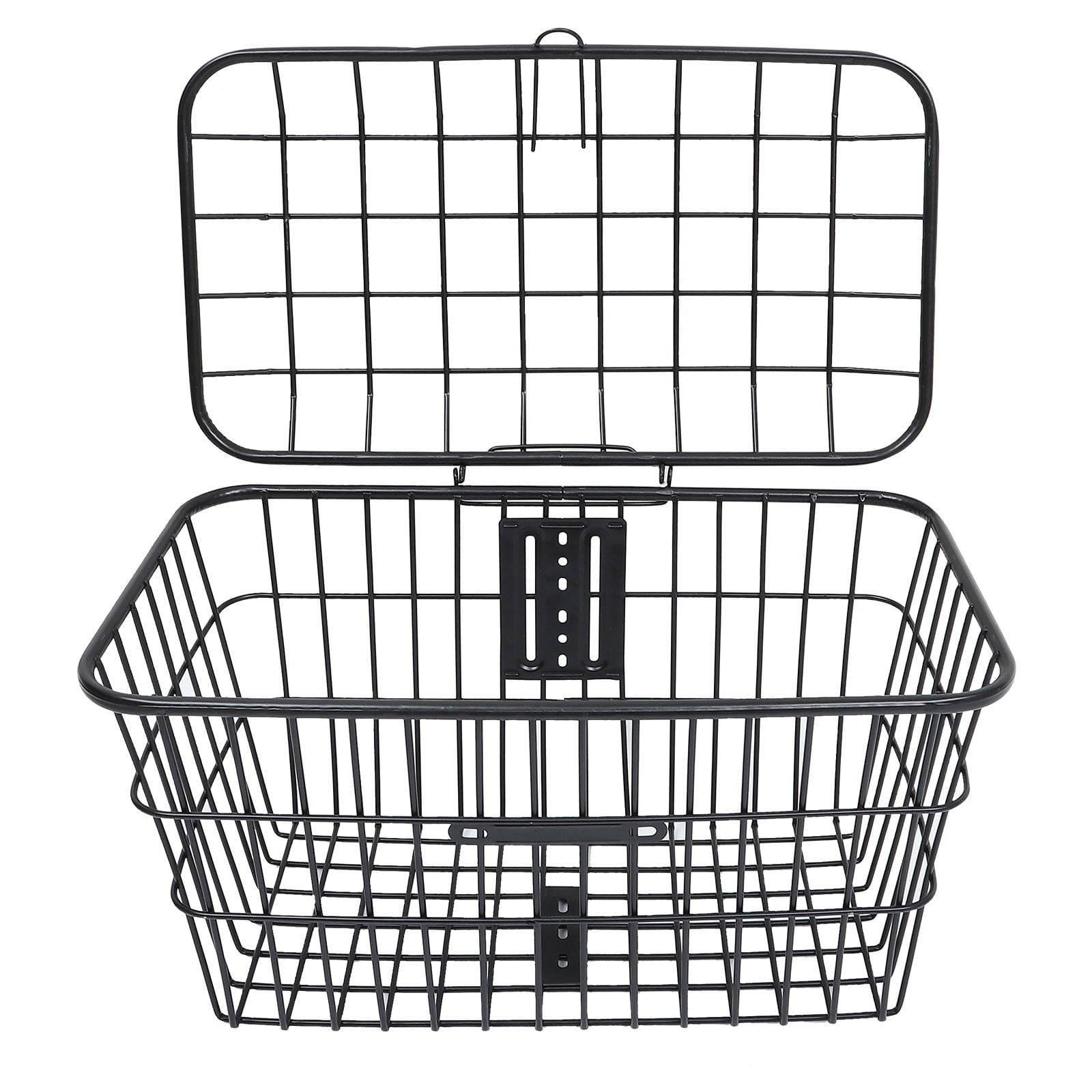 BEADCEST Basket With Lid Iron Water Resistant Black Bike Accessories 1Pack