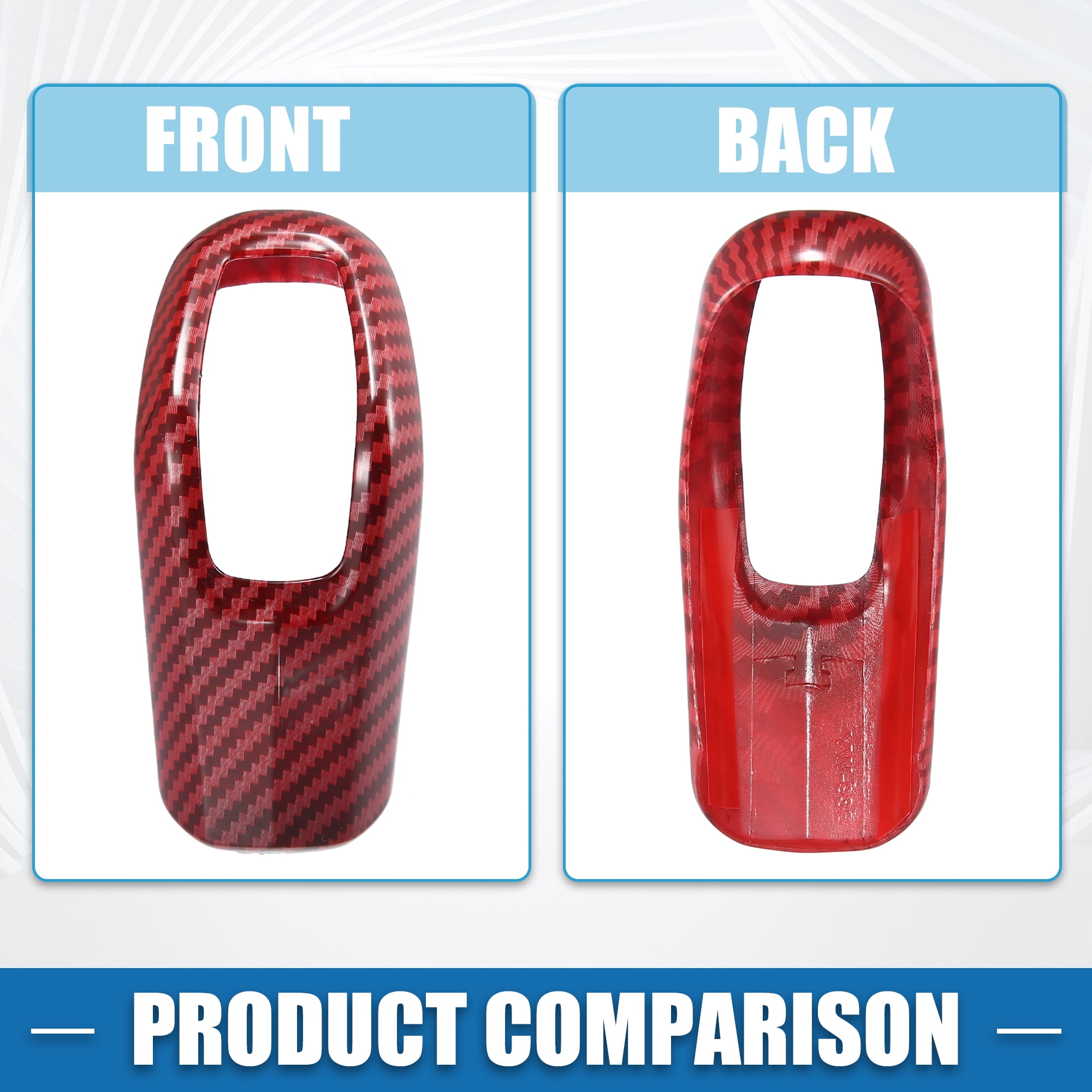 Unique Bargains Gear Shift Lever Cover Knob Trim for Land Rover Range Rover Sport 2014-2017 Carbon Fiber Pattern Red