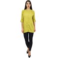 thumbnail image 1 of Phagun Tunique d'Été en Coton Modal Jaune pour Femmes avec Ouverture Frontale - 24, 1 of 4