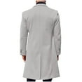 thumbnail image 4 of FAHUOMU Mens Trench Coat Notch Lapel Double Breasted Peacoat Wool Blend Casual Long Overcoat Winter Fall, 4 of 7