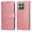 Pink, variant on Wallet Phone Case for Honor X6C 4G with Card Holder and Stand Function Pink
