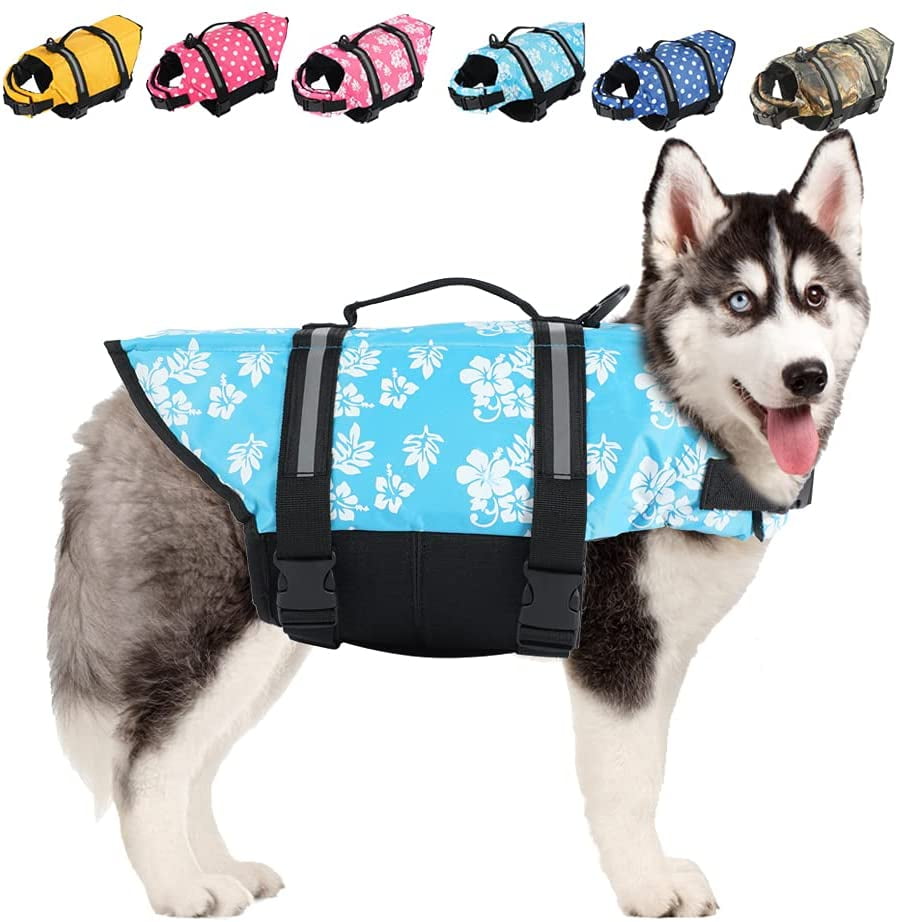 Life Jackets for Dogs, Adjustable Small/Medium/Large Dog Swim Vest for