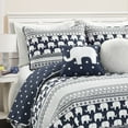 thumbnail image 6 of Lush Decor Elephant Stripe Kids Print Reversible Quilt, Full/Queen, Turquoise/Pink, 5-Pc Set, 6 of 8