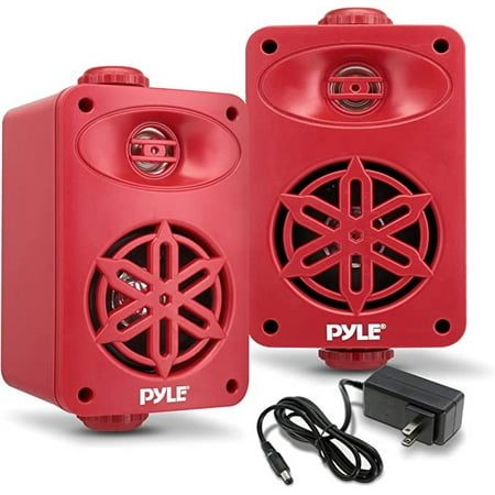 Pyle Bluetooth Indoor Outdoor Speakers Pair - 200 Watt Dual Waterproof 3.5” 2-Way Full Range System