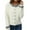 White, variant on Womens Cardigan Plaid PatchKnit With Ruffle Collar Elegant Casual Sweater For Daily Outing Light Weight Cardigan