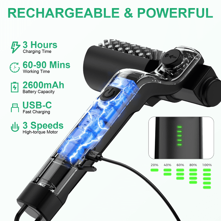 KOYMISKU Electric Grill Brush, Rechargeable 3-Speed photo 5