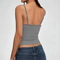 thumbnail image 5 of VEKDONE Spaghetti Strap Vest Women's Bulit-in-Bra Tank Tops Basic Solid Summer Sleeveless Versatile Going Out Casual T-Shirts Gray XXL, 5 of 7