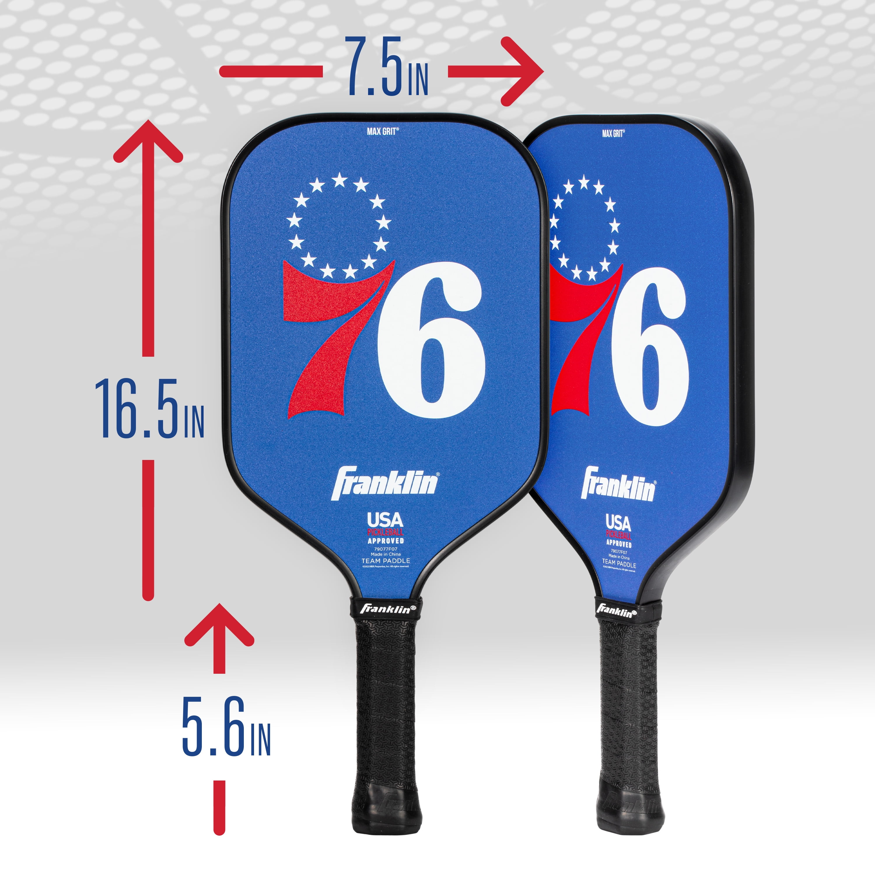Franklin Sports NBA Philadelphia 76ers Pickleball Paddle - Official NBA Team Pickleball Paddles - USAP (USAPA) Approved Premium Quality Pickleball Paddles - Authentic Team Logos + Colors