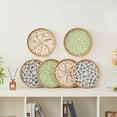 thumbnail image 6 of LZLINGMEI Round Rattan Tray for Home Decor 11.8 inch, Modern and Boho Decor Serving Tray with Mother of Pearl Inlay, Wicker Basket for Coffee Table, Hand Woven Decorative Tray Plates, 6 of 12