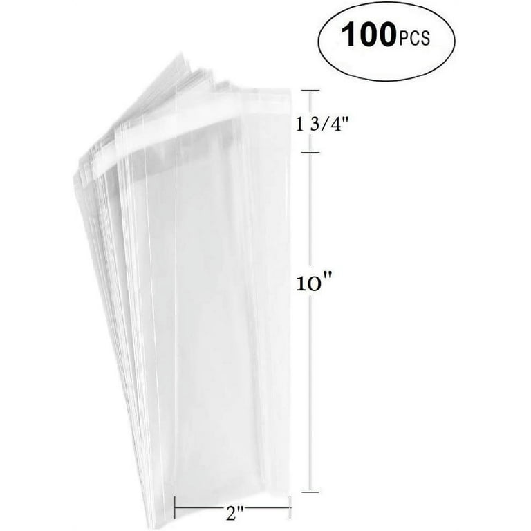 100 Pcs 2 x 2 Clear Flat Cello/Cellophane Bags Good for Candies, Cookies, Bakery Goods, Soap, Other Goodie Treats