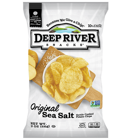 ( 24 pack ) ( BB: 04/22/24)) (Price/Case)Deep River Snacks 17113 Kettle Potato Chip Original Salted 24-2 Ounce bags best by March 29/2021