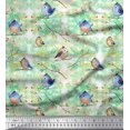 thumbnail image 1 of Soimoi Moss Georgette Fabric Branch & Bird Artistic Decor Fabric Printed Yard 42 Inch Wide, 1 of 3