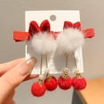 thumbnail image 4 of Accessoires Cheveux Rouges Nouvel An 2026 Nouveau Style Pince à Nœud Mignonne Épingle à Cheveux en Peluche Ornement Cheveux Paire, 4 of 8