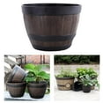 thumbnail image 4 of 2x Resin Bucket Barrel Planters - Rustic Flower Planters Pots Boxes Container, 4 of 8