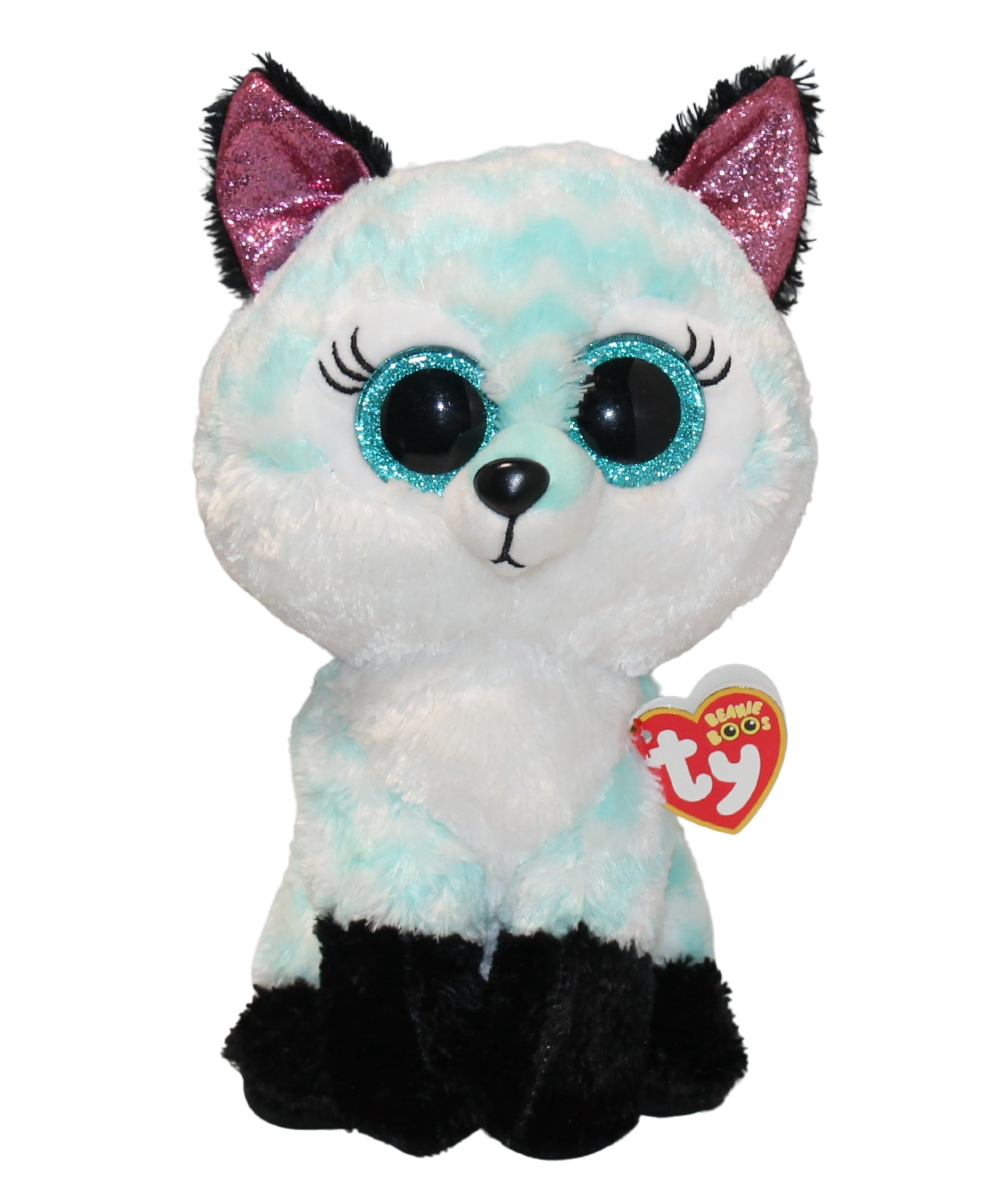 Ty, Beanie Boos Plush, MEADOW the Fox 6 inch, Glitter Eyes