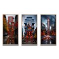 thumbnail image 2 of Designart "Toronto City Contrast II" Cityscapes Framed Wall Art Set Of 3 - Red Canada Frame Gallery Set For Office Decor, 2 of 6