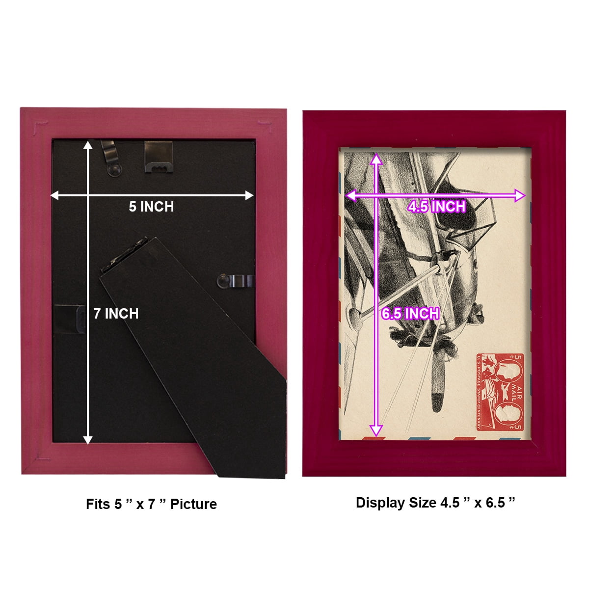 Vintage Airmail I -Framed Print w/glass-Cherry Red