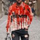 thumbnail image 1 of Amzcrzy - Sudadera Para Hombre, Estilo Casual, Cuello Redondo, Manga Larga, Para Halloween, Con Estampado De Moda, Color Rojo, 5Xl, 1 of 5