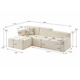 thumbnail image 6 of Muumblus 96.5" Cloud Sectional Sofa with Left Chaise, Cozy High-Back L-Shaped Modular Couch, No Assembly Boneless Sofa for Living Room, Apt., Gray Corduroy, 6 of 6