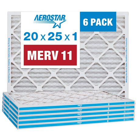 

Aerostar 20x25x1 MERV 11 Pleated Air Filter AC Furnace Air Filter 6 Pack