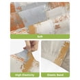thumbnail image 4 of Burnt Orange Bar Stool Covers Set of 4, Modern Geometric Grey Oil Painting Abstract Stretch Washable Bar Chair Covers with Backs, Removable Pub Counter Height Chair Cover for Kitchen Dining Room Cafe, 4 of 7