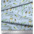 thumbnail image 2 of Soimoi Blue Cotton Voile Fabric Artistic Leaves Print Fabric by Yard 42 Inch Wide, 2 of 3