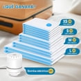 thumbnail image 2 of 12 Piezas Bolsas de Almacenamiento al Vacío con Bomba Eléctrica, Bolsas de Compresión que Ahorran Espacio (2 Jumbo, 2 Grandes, 3 Medianas, 5 Pequeñas), Reutilizable Almacenamiento para Ropa, Edredones, 2 of 4
