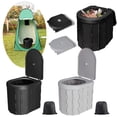 thumbnail image 6 of Luniquz Portable Toilet for Camping, Portable Potty for Adults, Porta Potty Travel Toilet Commode Bucket Toilet for Camping, Car, Travel, Outdoor, Hiking, Trips, Tent, Beach, Black, 6 of 9