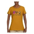 thumbnail image 3 of Peace Love Baseball Sports Womens Graphic T-Shirt, Gold, X-Large, 3 of 5
