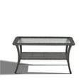 thumbnail image 2 of Unnifurnzi Outdoor Coffee Table-Patio Wicker Coffee Table with Tempered Glass Top and 2-Tier Storage Outdoor Table for Deck Porch Balcony Garden-Brown, 2 of 6
