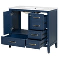 thumbnail image 5 of Christopher Knight Home 36" Bathroom Vanity with Sink, Wood Storage Cabinet with Soft-Closing Door, Blue, 5 of 18